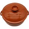 Generico Tegame Ceramica Smaltata con Coperchio 22cm - Padella Antiaderente per Brasature Stufati - Altezza 9cm Cucina Salutare - Made in Italy Terracotta