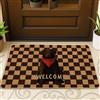 Generic Zerbino nero con motivo labrador, tappeto d'ingresso interno ed esterno, per decorazione della casa, antiscivolo, facile da pulire, regalo per gli amanti dei cani, 73,6 x 43,2 cm