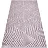 rugsx Tappeto COLOR SISAL per Interno ed Esterno Flatweave Alta qualità per camera da letto, terrazza, balcone, linee, triangoli, zigzag, Beige/Rosa chiaro 140x200 cm