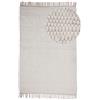 carpetfine Tappeto a tessitura Kilim Chindi Uni bianco 90x160 cm, tessuto a mano | Tappeto moderno reversibile in cotone per soggiorno e camera da letto con frange