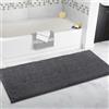 SHIJHUI Tappeto da bagno extra large a pelo lungo, tappetino da bagno in ciniglia ultra morbida, tappeto antiscivolo e super assorbente per pavimento, passatoia lunga per bagno (grigio scuro, 80x160cm)
