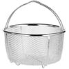 Fictory Cestino a vapore a rete, in acciaio inossidabile, resistente al calore, manici confortevoli, utensile da cucina versatile per riso, cottura a pressione, frittura, 18 x 18 cm