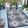 Carpeto Rugs Tappeto Astatto da Esterno Terrazzo Moderno a Pelo Corto - Tappeto per Esterno Grande - Tappeti da Esterno - Blu Grigio 2-120 x 170 cm
