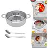 Shiyinge Pentola in acciaio inox Hot Pot Shabu Hot Pot pentola pentola pentola per pasta con mestoli per zuppe, coperchio in vetro, divisore doppio, pentole per la casa, hotel, cucine, moderne, argento, 32 cm