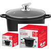 ClaShop 2 pentole Royalty Line - RL-AD28M - Pentola Alta RL-AD24M con Rivestimento Antiaderente, Coperchio in Vetro, Induzione, 10.5 Litri, 28 cm,7 Litri 24 cm