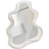 Qianly Specchio per Il Trucco, Decorazione Artistica, Specchio Da Toeletta Da Parete per Toletta, Cameretta per Ragazze, Bagno, Bianco