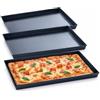 Paluplus 3 Teglie Rettangolari da Forno in Lamiera Blu, Misura 30x40, Placca con orlo alto 3 cm Svasato, Teglia professionale per Pizza, Focaccia, Biscotti, Pane, Made in Italy -3003F