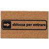 Casatessile Zerbino Tappeto Ingresso Rettangolare in Cocco, 40X70 cm, Fondo in Gomma Antiscivolo - Stampa Sblocca per Entrare