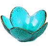 Romantic Love Phnom Penh Glass Dessert Ciotola - Bird's Nest Salad and Fruit Bowl With Transparent Petal Design for Breakfast and Ice Cream (Large, Blue)