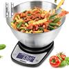 Duronic KS5000 BK/SS Bilancia da Cucina 5 kg Bilancia elettronica con ciotola da 2,5 L in acciaio inox, Bilancia Alimentare casa e cucina con display retroilluminato 1 g/5 kg Funzione Tare, da tavolo