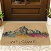 Generic Zerbino di benvenuto con paesaggio di montagna, tappetino colorato per esterni e interni, per tutte le stagioni, decorazione rustica per la casa, tappeto da ingresso assorbente antiscivolo, facile da