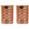 Fashnkart Bicchieri in rame puro Set di 2 bicchieri per acqua potabile Ayurvedic Health Pure Tumblers Tazze in rame 10,14 Oz 300 Ml (Silver Touch)