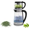 RUETERY Bollitore elettrico da 1800 W, tea maker in vetro, teiera con colino da tè, bollitore grande da 2,5 l + piccola teiera da 1 l, design anti-essiccazione (nessuna funzione di isolamento termico)