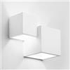 TOT ELECTRIC Applique cubo doppia luce led attacco G9 in gesso lampada da soffitto quadrata moderno bianco verniciabile