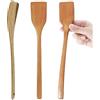 UPTALY 3 spatole sottili in legno per omelette (27 cm x 4,5 cm), spatola in legno smussato a 15 gradi, per padelle piccole e mini padelle antiaderenti, legno naturale, senza giunzioni, tornitore