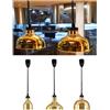 Generico Lampada riscaldante in rame for buffet commerciale - Altezza regolabile 40-150 cm - Scaldavivande retrattile sospeso - for ristoranti, catering, cucine(Color3,29cm(2))