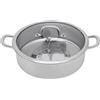 WINZING 304 Hot Pot in acciaio inox 32 cm con mestolo + colino, pentola adatta a induzione per shabu, casa e ristorante, antiruggine, durevole