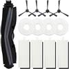 HUTRADE Kit Accessori di Ricambio per Robot Aspirapolvere Yeedi Mop Station | 13 pezzi: 1 spazzola principale, 4 spazzole laterali, 4 filtri HEPA e 4 panni per mocio