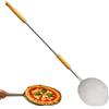 PALUPLUS Pala Pizza Rotonda con Manico in Legno di Faggio, Lunghezza 158 cm e Diametro 18 cm, Palino in Acciaio Inox, manico scorrevole, ideale per forno a legna o gas, Made Italy -764F