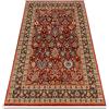 rugsx Tappeto di lana KESHAN Tappeto orientale classico con frange - design tradizionale per soggiorno e camera da letto, bordeaux/blu scuro 120x145 cm