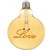 VR VETRINEINRETE Vetrineinrete® Lampadina ambrata con led a filamento che crea la scritta LOVE 4 watt E27 lampada decorativa stile vintage luce calda 2500k