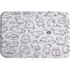 A.Monamour Tappetino per Il Bagno Antiscivolo Assorbente Morbido Simpatico Cartone Animato Gatti Doodle Disegno Schizzo Sagoma Animale Tema Tappeto Doccia Cucina Zerbino Cameretta 40x120cm