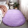 Reyox Tappeto Ovale Moderno Peloso Morbida Soffici Antiscivolo Tappetino a Pelo Lungo per Soggiorno Camera da Letto viola 50 x 120 cm