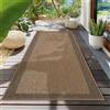 Teppium Tappeto per Interni ed Esterni, robusto, resistente alle intemperie e facile da pulire, con effetto juta naturale, ideale per soggiorno, cucina, terrazza, 80x250 cm