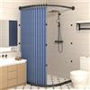 SJMDSDSC Set di tende da doccia curve, tenda da doccia pieghevole magnetica, divisorio angolare impermeabile per bagno con asta curva, con asta per tenda da doccia e striscia di ritenzione idrica.(X70~85cmxY70