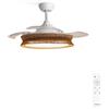 CREATE WINDCLEAR RATTAN/Ventilatore a soffitto con illuminazione bianca intrecciata con telecomando / 6 velocità, funzionamento invernale estivo, ali retrattili, programmabili, 40 W, Ø 107 cm