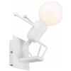 TOT ELECTRIC Applique da parete omino uomo Alzato salta Bianco attacco E27 lampada particolare moderno per camera cameretta bambini