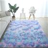EMPVEX Tappeto di lusso per camera da letto, soffice tappeto blu viola tie-dye per soggiorno, materiale a 3 strati, tappeto per cameretta dei bambini, blu viola, 120 x 200 cm