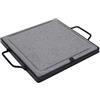 Fonderia Bongiovanni | Piastra in Pietra Lavica | Pietra per Cucinare | 30x30 cm | Telaio Manici | pietra per barbecue | pietra lavica per carne | bistecchiera in pietra lavica | Quadrata