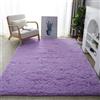 Lifup Tappeto Peloso Morbida Soffici Antiscivolo Tappetino a Pelo Lungo Rettangolo per Soggiorno Camera da Letto viola 80 x 120 cm