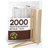 Baciato Caffè 2000 Palette Lunghe da Caffè e Cappuccino Monouso in Legno di Betulla da 11cm - Imbustate Singolarmente, Biodegradabili e Compostabili, Resistenti al Calore per Mescolare Caffè e Bevande