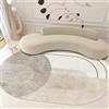 Taidianolp Ovale Tappeto Salotto Moderno Pelo Corto,Gray,100 x 160 cm,Motivi di design geometrico moderno grigio caldo,Decorazioni Soggiorno Camera da letto,