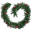 tectake® Ghirlanda Natalizia 270 cm, Ghirlanda Porta Ingresso Casa con Palline, Pigne e Bacche, Addobbi Natalizi Casa, Decorazioni di Natale, Rami di Pino, Porta, Camino, Scale, Finestra - Verde