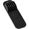Generic Vassoio organizer per cassetto portacoltelli a 5 scomparti - Portacoltelli sottile da inserire nel cassetto con tappetino antiscivolo, compatto, per la conservazione dei coltelli da cucina (nero)