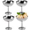 MEKLITRZ 4 Pezzi Coppette for Gelato Ø 10cm 200ml Coppette Da Dessert In Acciaio Inox Bicchieri Da Cocktail Coppettes Da Dessert Con Base for Matrimoni, Feste