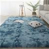 Jyswx Tappeto Peloso Salotto - Tappeti Soggiorno Moderni Grandi Dimensioni - Tappeto Lavabili Antiscivolo per Camera da letto, TieDye Blue, 60 x 160CM