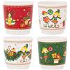 NAMAI - Set di 4 Tazzine Caffe Particolari Natalizie, 60 ML, New Bone China, Eleganti, Adatte in Lavastoviglie e Microonde, Tazzine Da Caffè di Natale, Idea Regalo (Set 4 Tazzine)