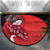 COTOT Geisha Giappone - Zerbino rotondo da donna, 91,4 x 61 cm, Giapponese Giappone Ingresso Zerbino Interno ed Esterno, Lavabile in lavatrice, Antiscivolo Assorbente Tappeto Tappeto