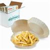 DETERMONDO 200pz Carta Forno Rotonda per Friggitrice ad Aria Biodegradabile Senza PFAS Resistente fino a 230° Ideale Per Forno e Microonde 20x24cm