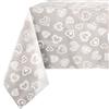 Confezioni Giuliana ® - Tovaglia misto cotone stile tirolese TIROLO CUORE PANNA BIANCO Made in italy - 140x180