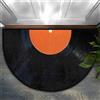 Bioputty Zerbino semicircolare con dischi in vinile e disco musicale, per interni e ingresso, antiscivolo, assorbente, 40,6 x 61 cm, resistente all'usura, per casa, cucina, patio