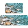 Ginfult Set di 2 tappeti da cucina con stampa di stelle marine, conchiglie, spiaggia, antiscivolo, assorbenti, per camera da letto, bagno, ufficio