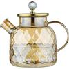Uziqueif Caraffa/Brocca in vetro 1/1,5/1,8 litri, Caraffa Acqua con coperchio, La resistente al calore bottiglie vetro borosilicato è perfetta per latte, succhi di frutta, bevande calde e fredde,1.5L