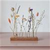 your surprise Fiori secchi con base in legno personalizzata - 3 vasi in vetro con bouquet naturale e incisione nome