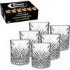 Sicignano Casalinghi Ingrosso Casalinghi Sicignano Set 6 Bicchieri in Vetro 33 cl - Design Geometrico a Rilievo | Ideali per Gin & Tonic, Cocktail e Acqua | Vetro resistente, brillantezza cristallina, lavabili in lavastoviglie