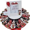 Sindy Bomboniere Torta bomboniere battesimo compleanno comunione bimba portachiavi topolina + centrale portafoto personalizzato confetti e biglietti inclusi (20 fette)